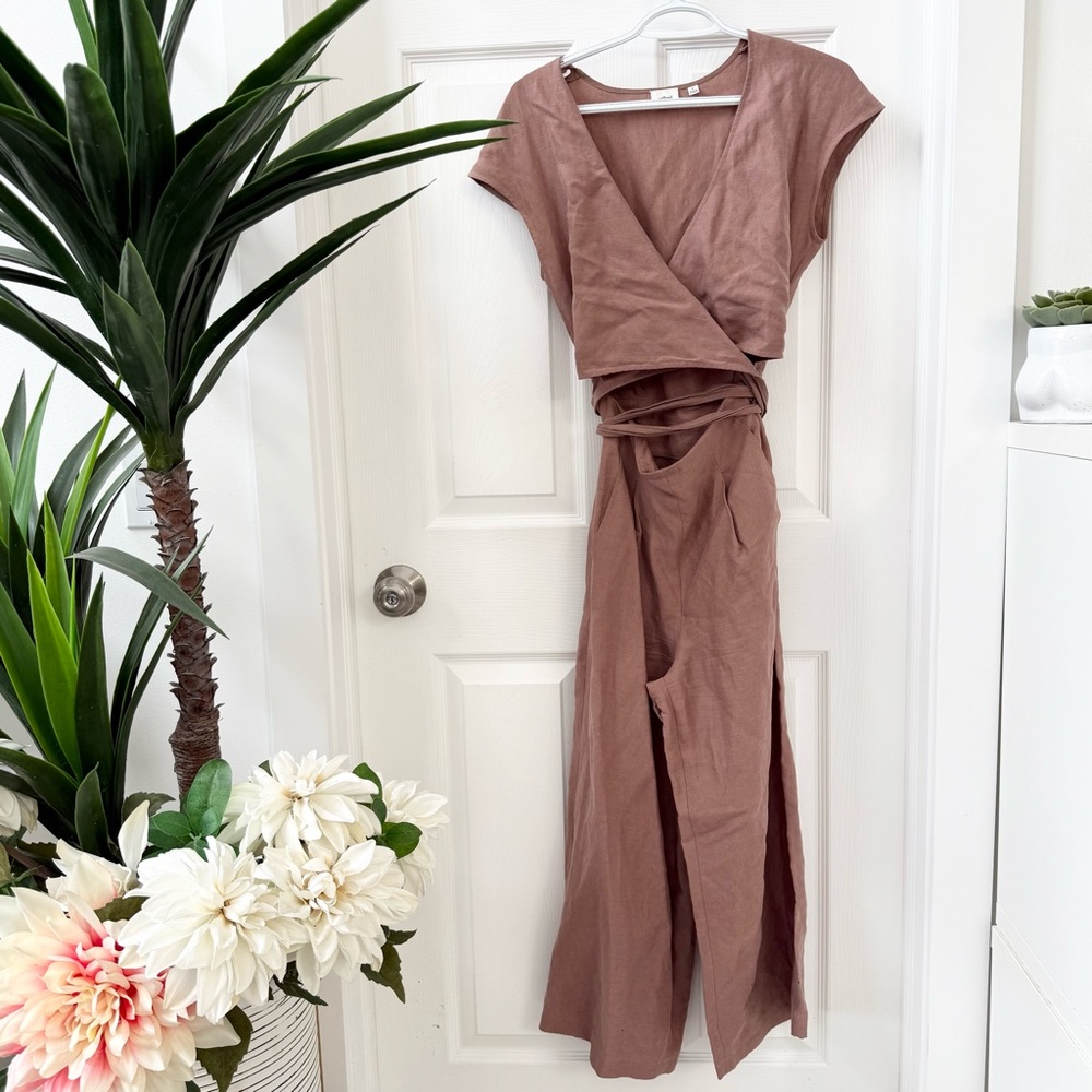 🩷 ARITZIA Wilfred Pink Wrap Jumpsuit